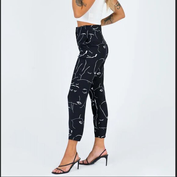 Princess Polly Zavia Abstract Face Pants Sz 8 - Picture 4 of 9